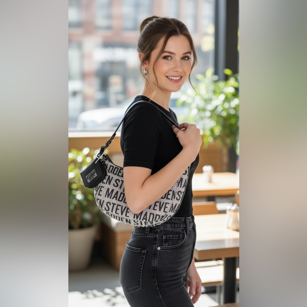 NWT Steve Madden BArmin All Over Logo Shoulder Bag